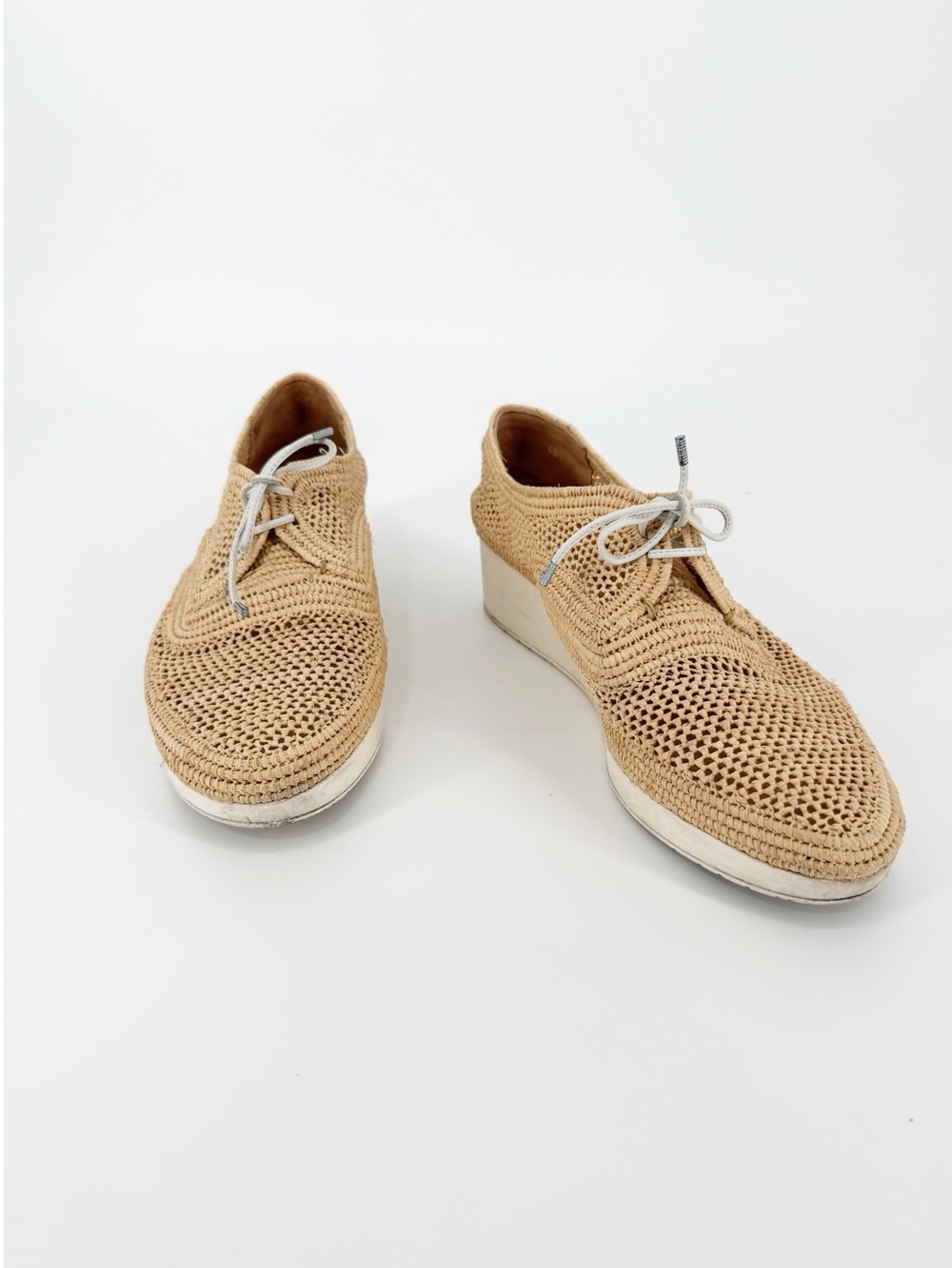 Robert Clergerie Lisa Raffia Derbies Sz 40.5/10.5